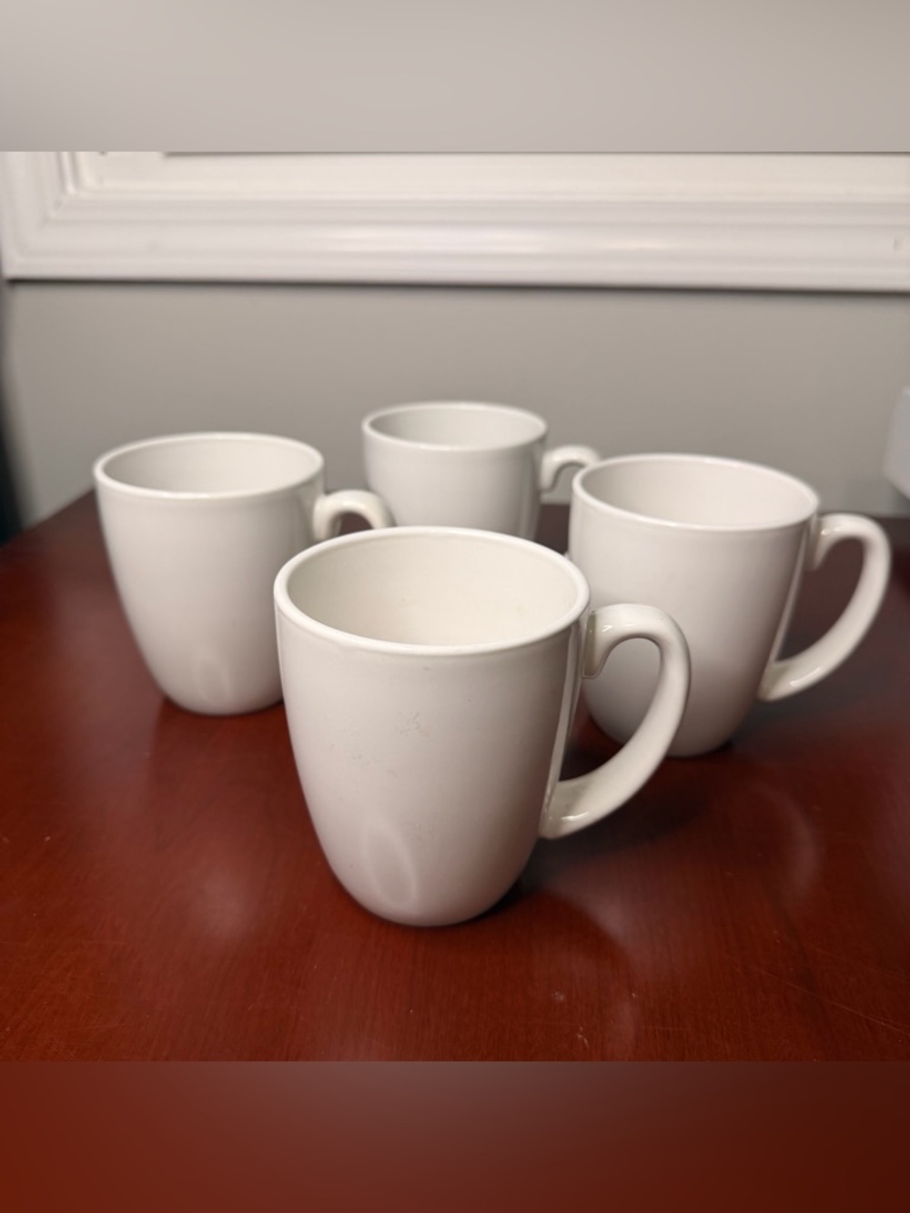 Corelle Stoneware Coffee Mug Set White Solid Color Four-Piece